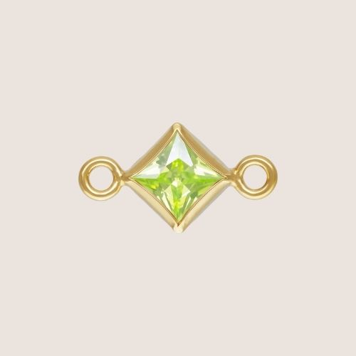 3mm Square CZ Birthstone Connectors