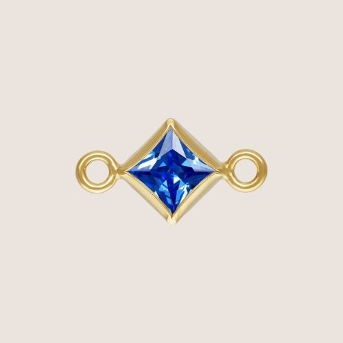 3mm Square CZ Birthstone Connectors