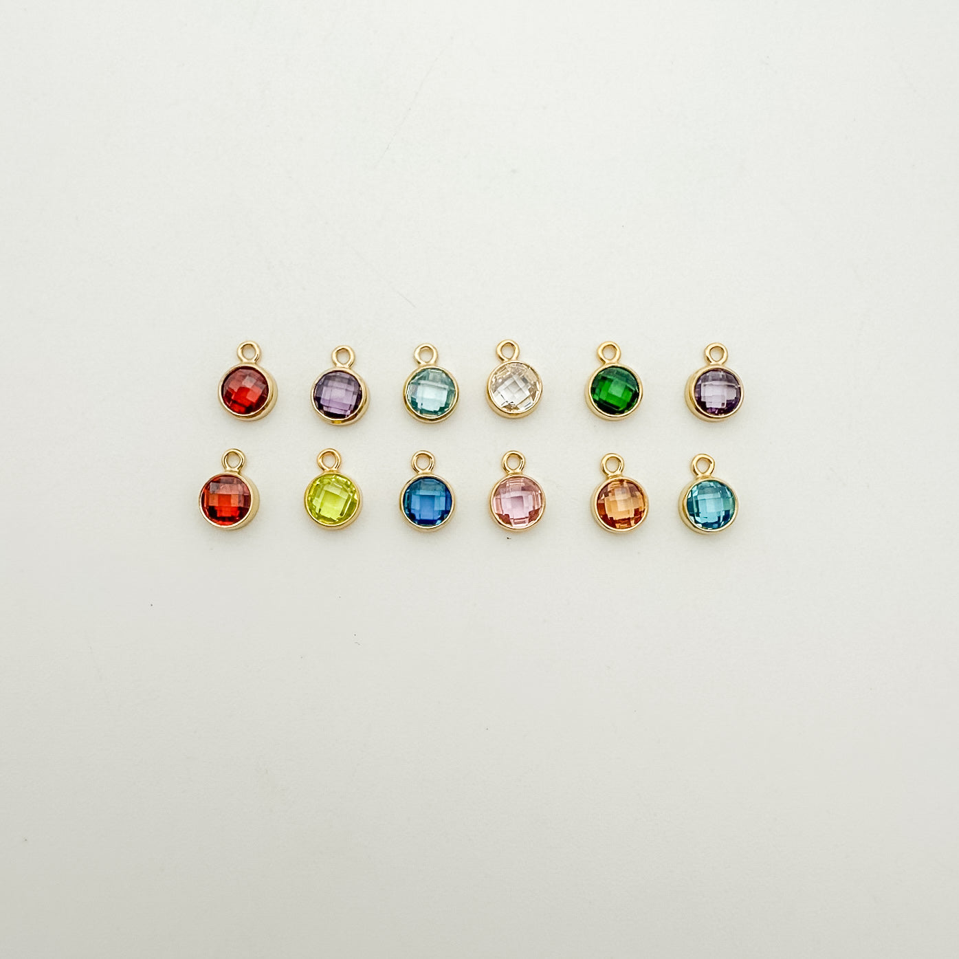 4mm Double-Sided CZ Birthstone Drop Charms