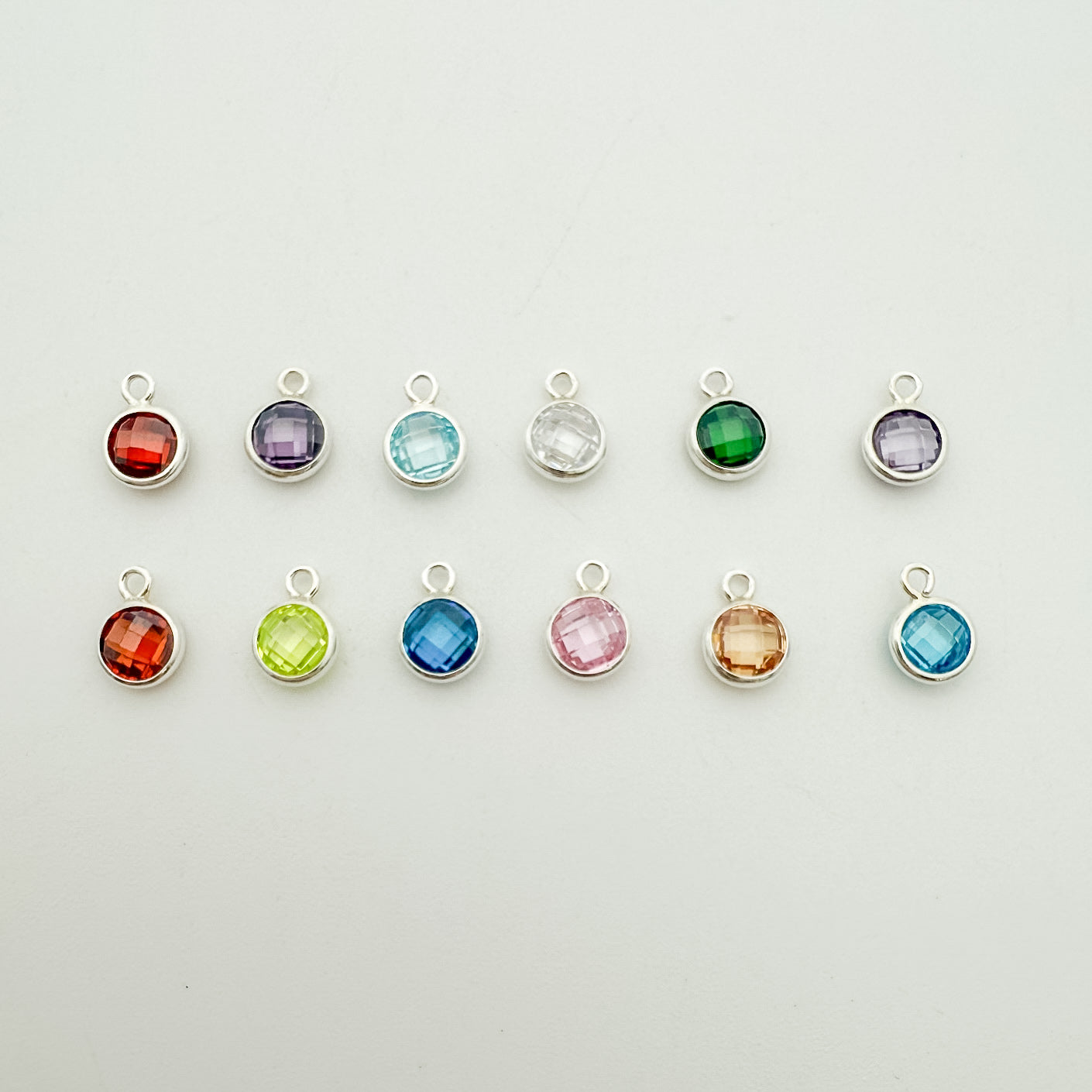 4mm Double-Sided CZ Birthstone Drop Charms