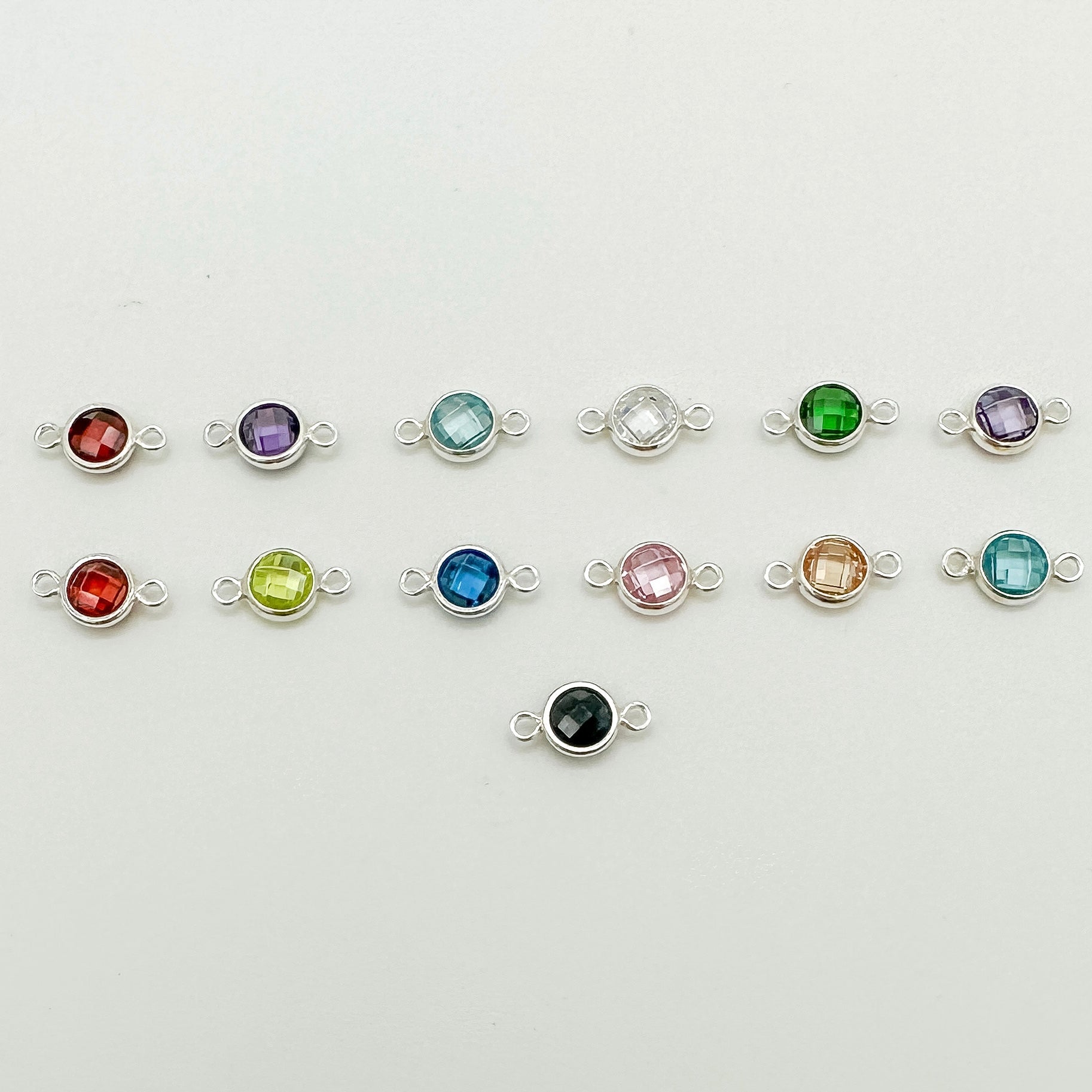 4mm Double-Sided CZ Birthstone Connectors