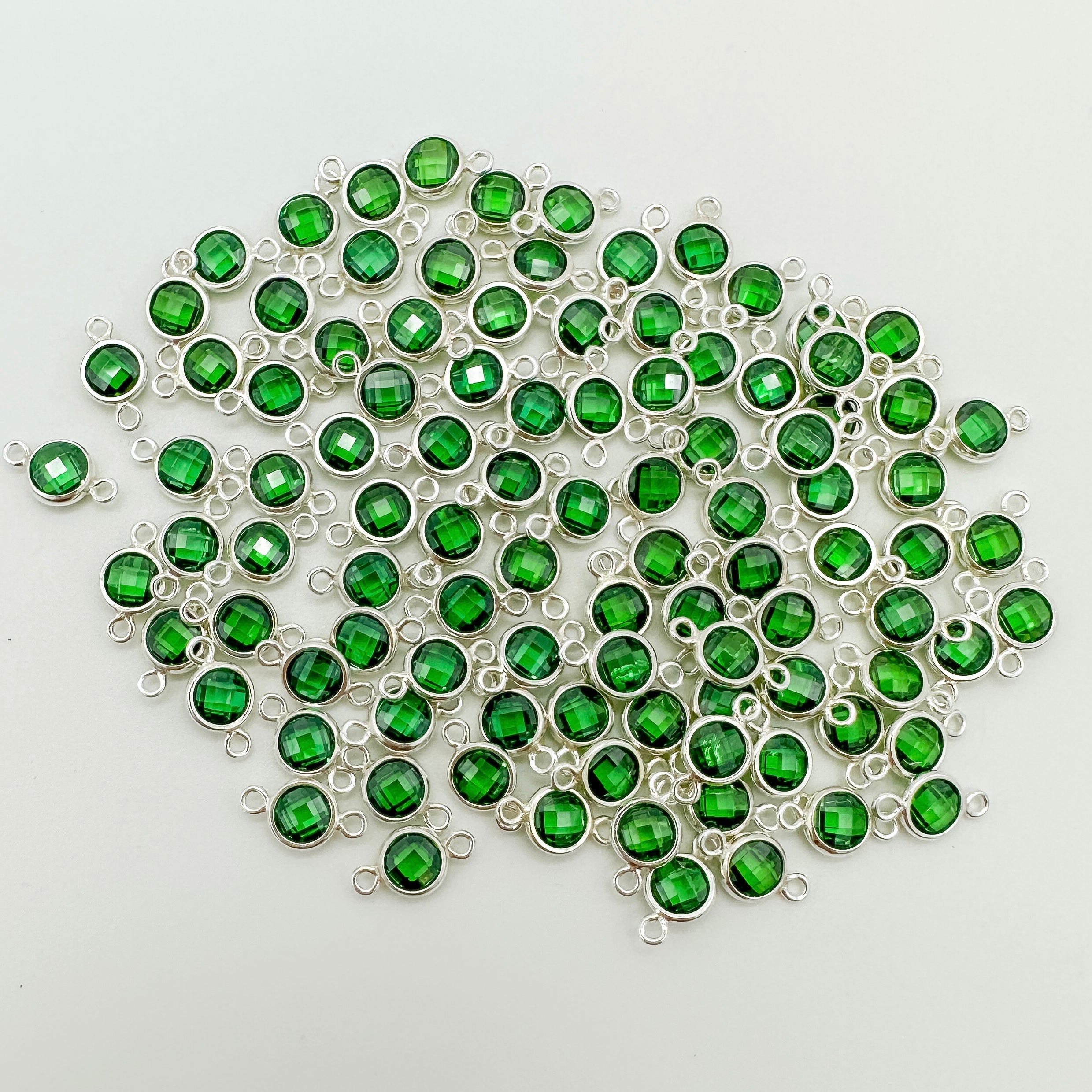 4mm Double-Sided CZ Birthstone Connectors