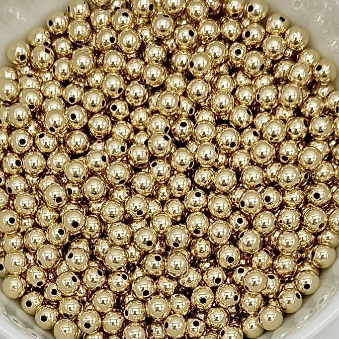 4mm round gold filled beads / wholesale gold filled beads / round gold filled beads