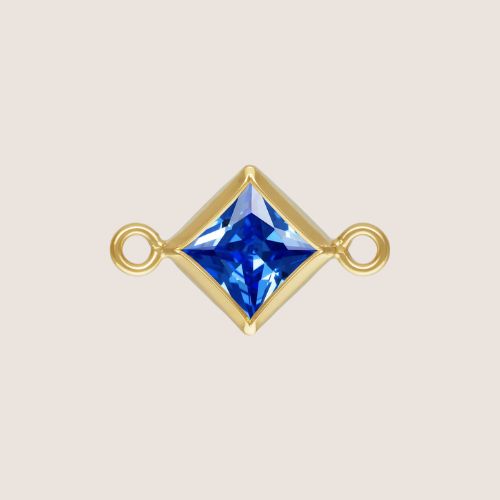 4mm Square CZ Birthstone Connectors
