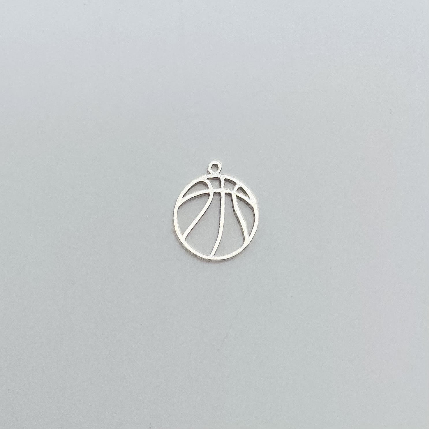 basketball charm, basketball connector, gold filled basketball charm, sterling silver basketball charm, permanent jewelry supplies, permanent jewelry charms