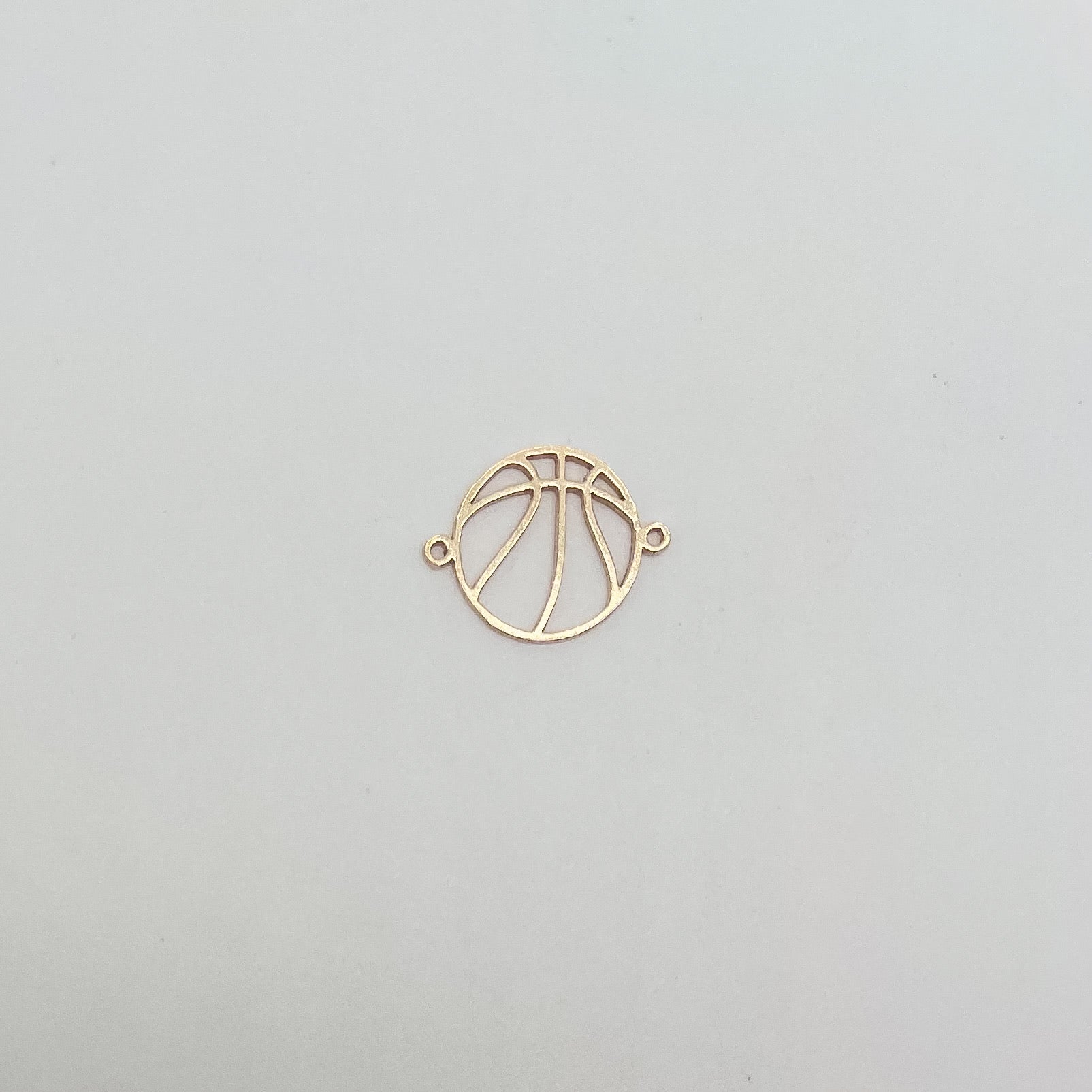 basketball charm, basketball connector, gold filled basketball charm, sterling silver basketball charm, permanent jewelry supplies, permanent jewelry charms