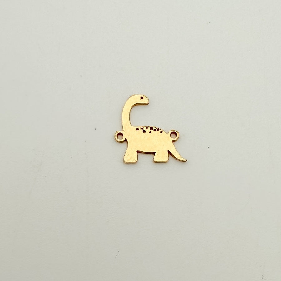 dinosaur connector, gold-filled connector, sterling silver connector, permanent jewelry, charm bar, wholesale connectors, essbe jewelry supply, 