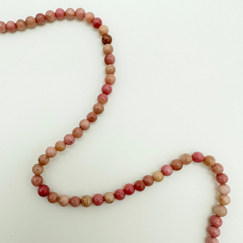 Natural Rhodonite Beads 4mm for jewelry making, beaded bracelets, jewelry supplies