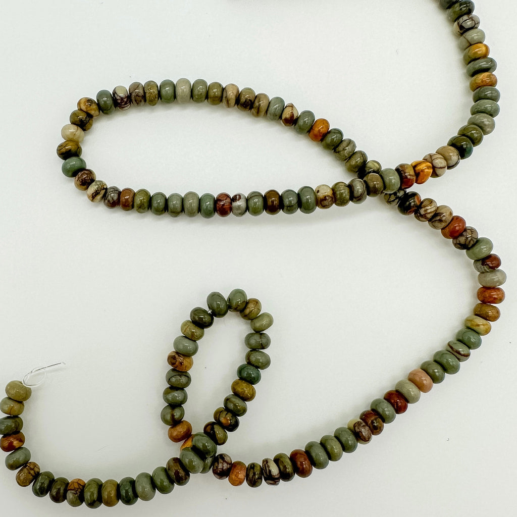NNatural Picasso Stone, Picasso Jasper Beads Strands 4-4.5mmX2-3mm for jewelry making, beaded bracelets, jewelry supplies