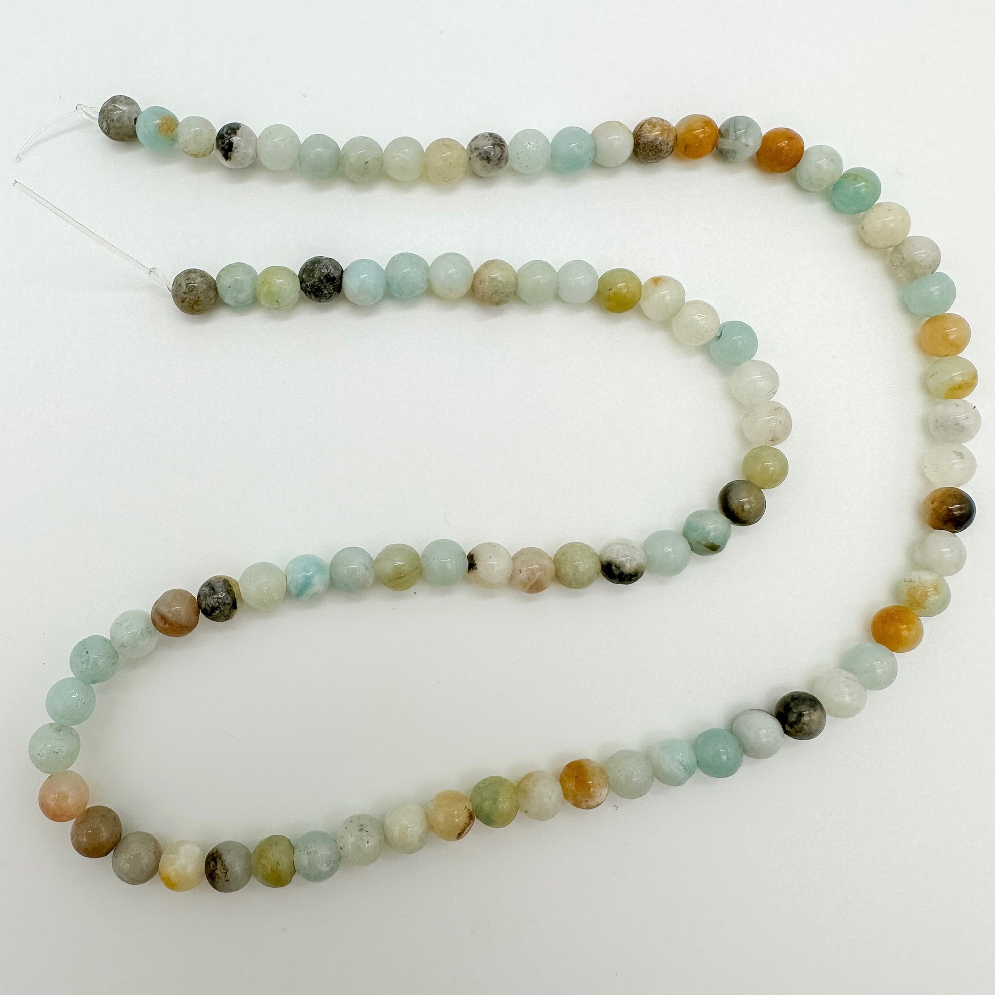 Natural flower amazonite rounded beads for jewelry making, beaded bracelets, jewelry supplies