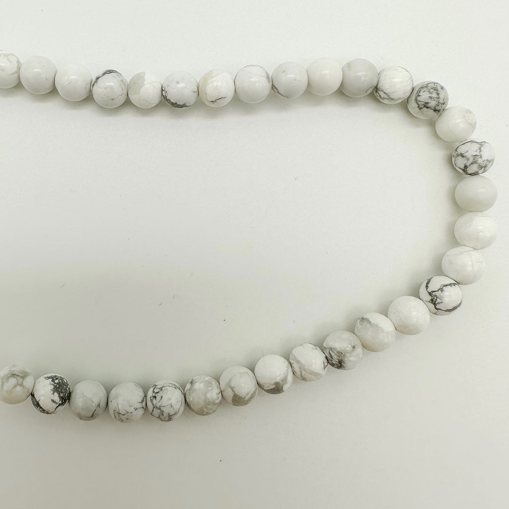 Natural Howlite Beads Strands rounded beads for jewelry making, beaded bracelets, jewelry supplies