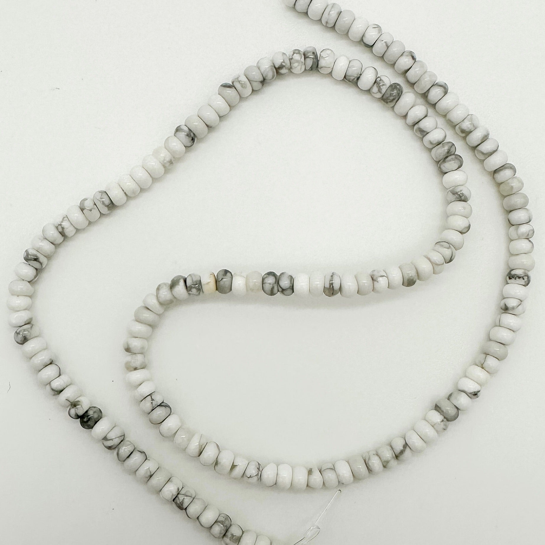Natural Howlite Beads Rondelle Strands beads for jewelry making, beaded bracelets, jewelry supplies