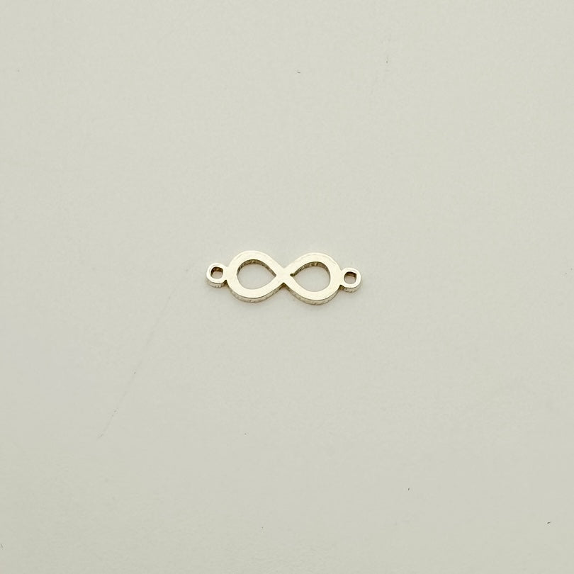 infinity sign connector, gold-filled connector, sterling silver connector, permanent jewelry, charm bar, wholesale charms, essbe jewelry supply, 