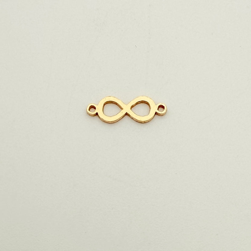 infinity sign connector, gold-filled connector, sterling silver connector, permanent jewelry, charm bar, wholesale charms, essbe jewelry supply, 