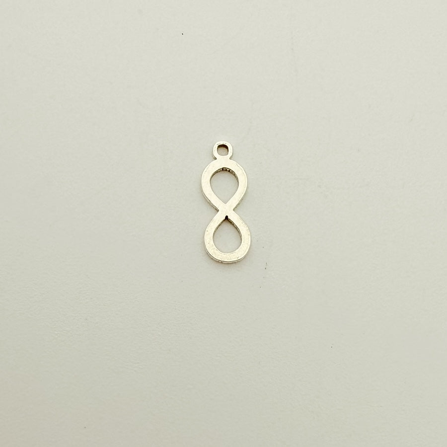 infinity sign charm, gold-filled charm, sterling silver charm, permanent jewelry, charm bar, wholesale charms, essbe jewelry supply, 