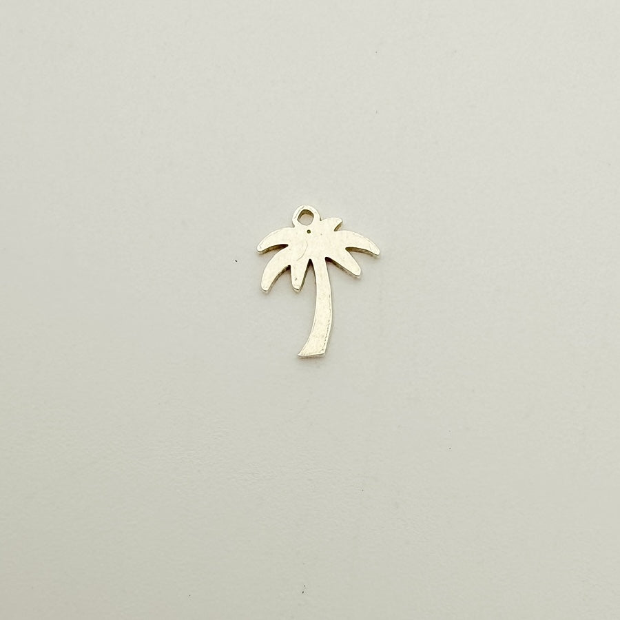 palm tree charm, gold-filled charm, sterling silver charm, permanent jewelry, charm bar, wholesale charms, essbe jewelry supply, 