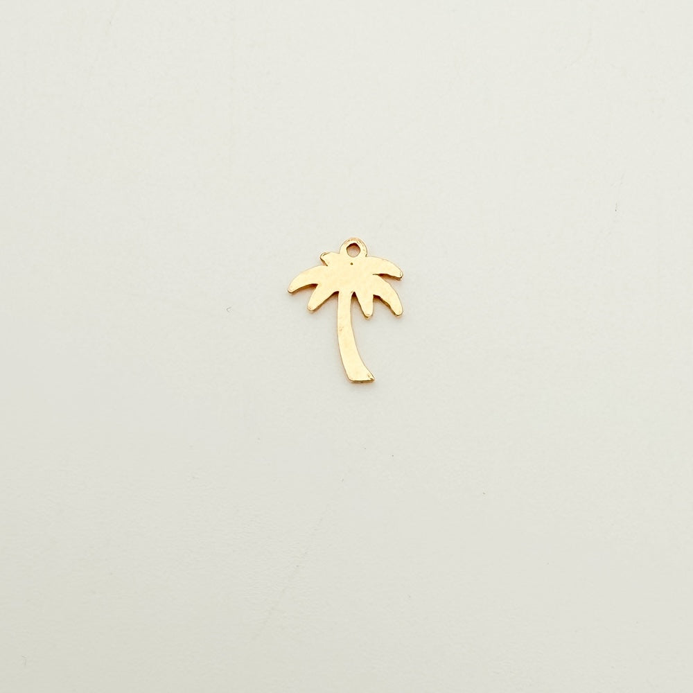 palm tree charm, gold-filled charm, sterling silver charm, permanent jewelry, charm bar, wholesale charms, essbe jewelry supply, 