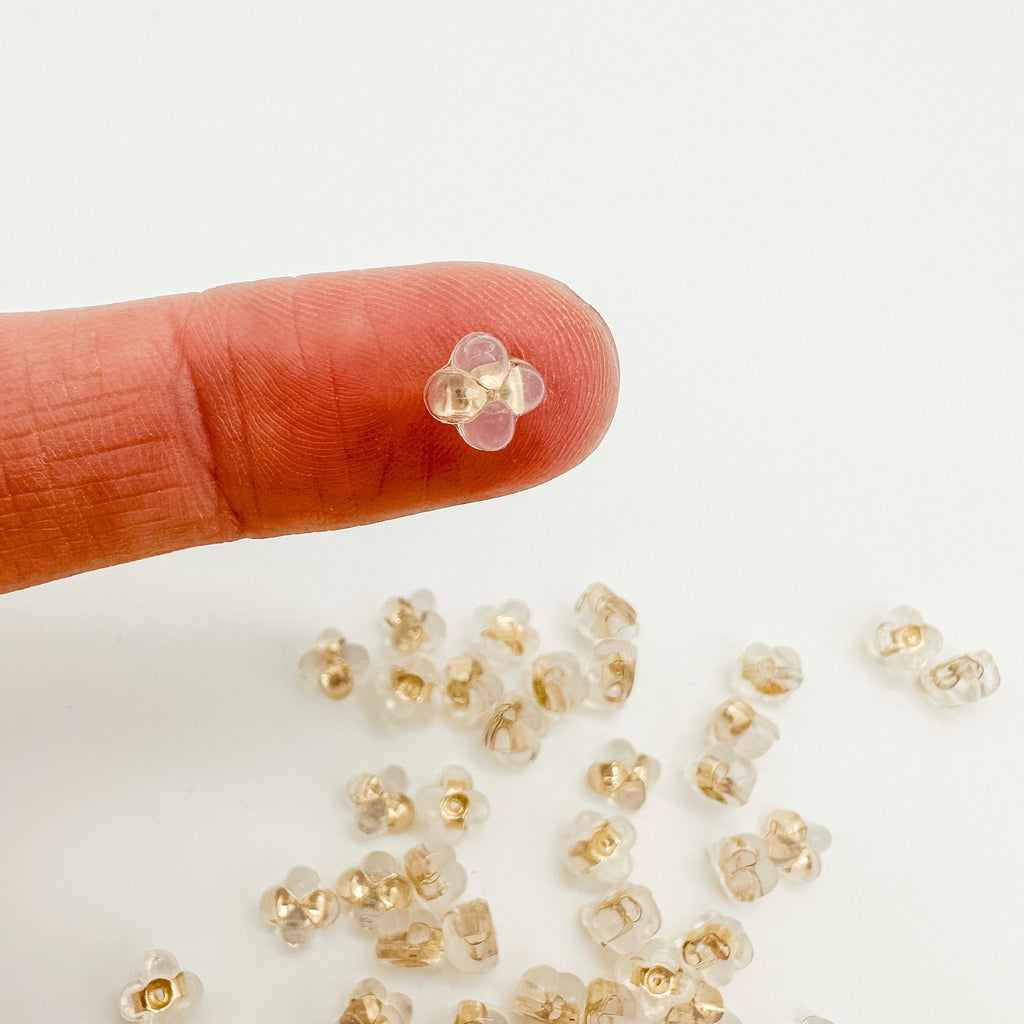 silicone earring backs for jewelry making, gold-filled earring backs for studs