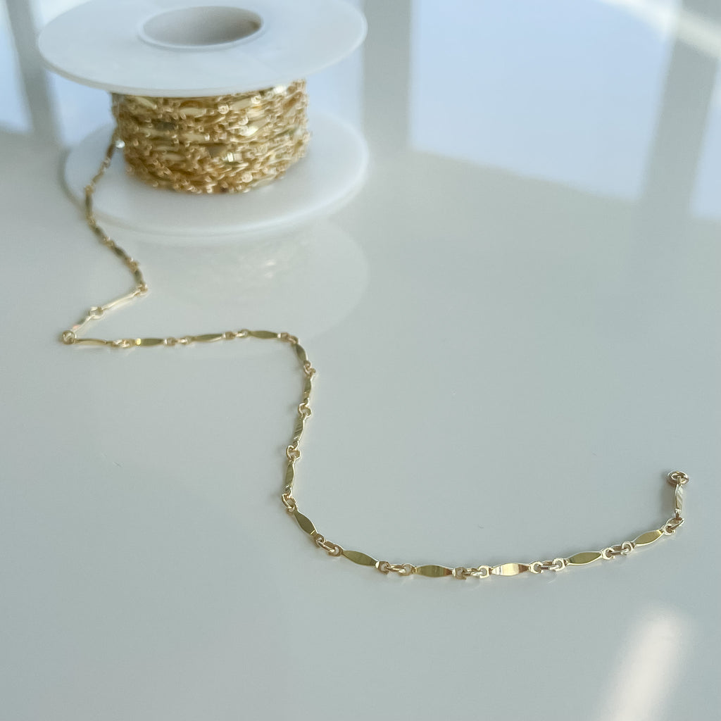 gold filled dapped bar chain / permanent jewelry supplies