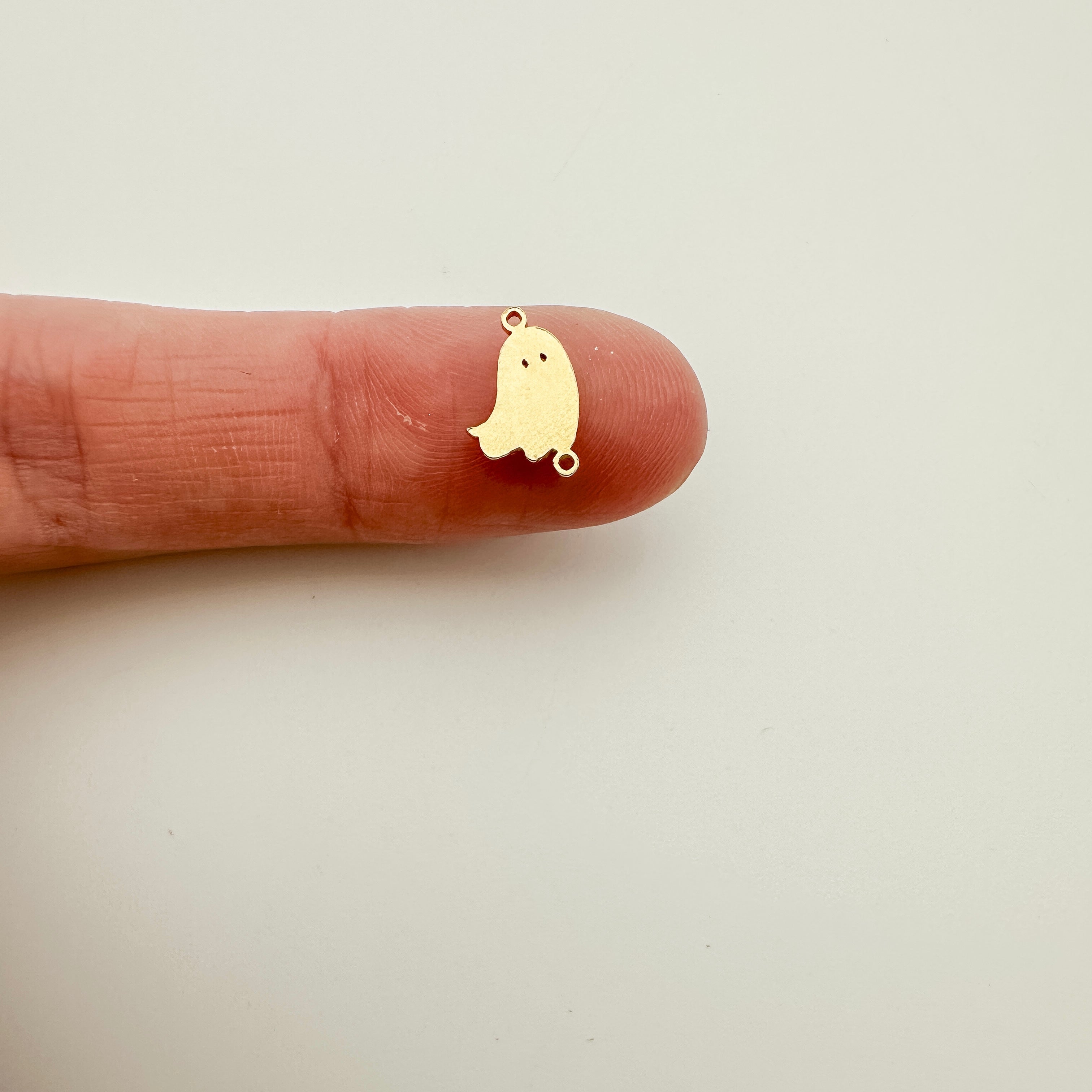 ghost charm, ghost connector, gold filled ghost charm, sterling silver ghost charm, permanent jewelry supplies, permanent jewelry charms