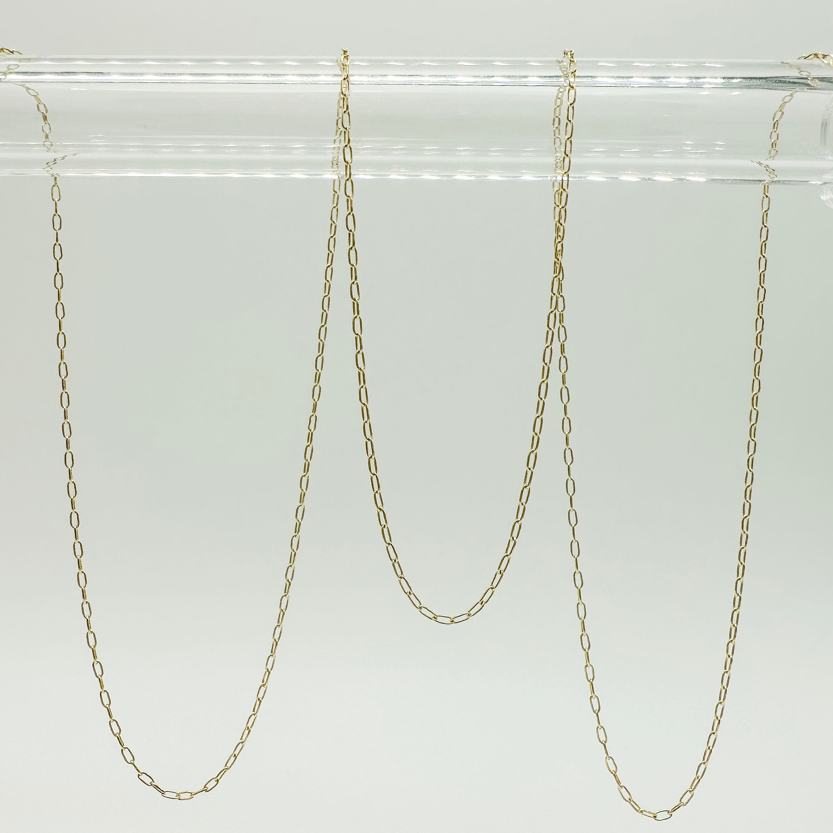 gold-filled chain / permanent jewelry supplier / permanent jewelry supplies / gold filled paperclip chain