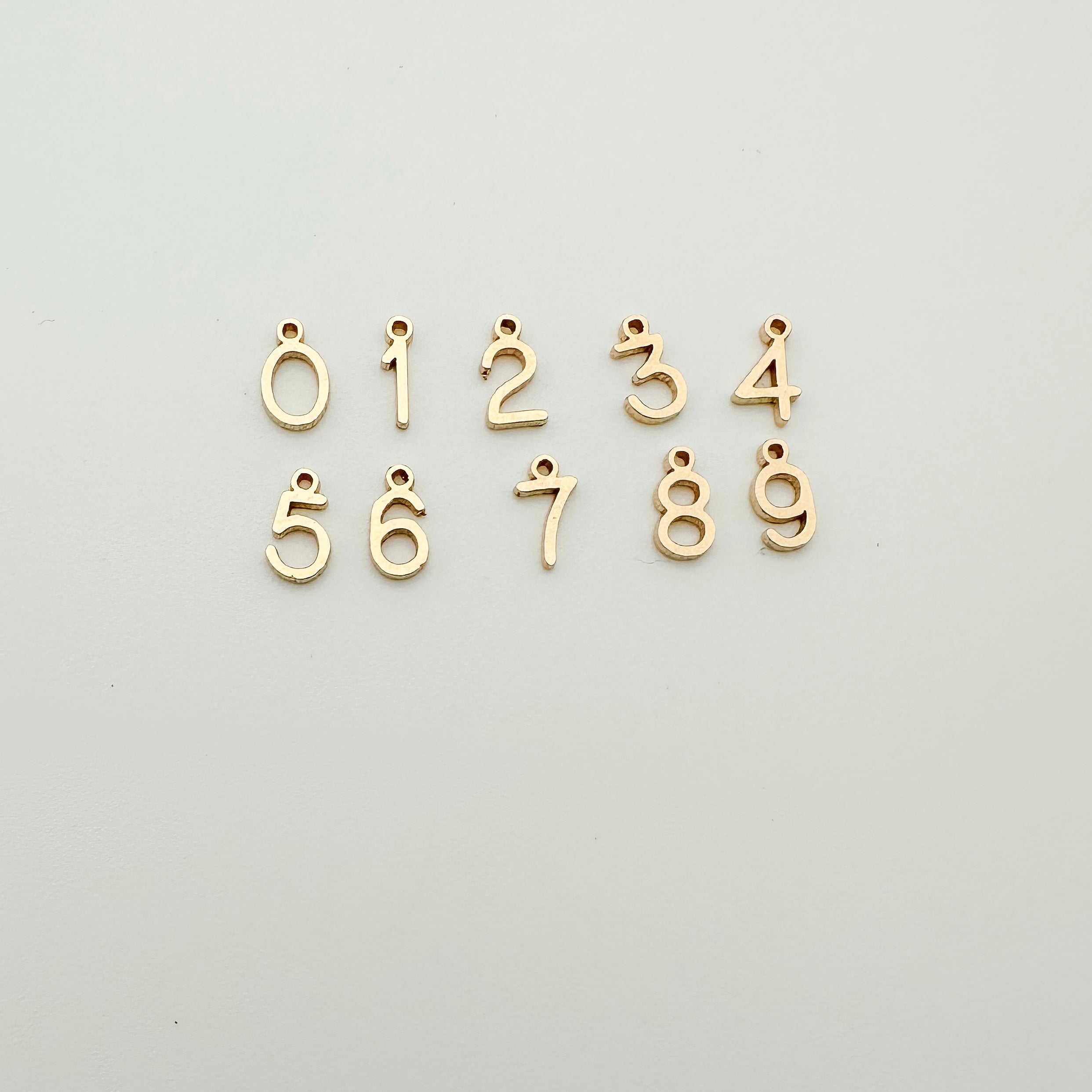 gold filled number charms, gold filled numbers, number charms, permanent jewelry charms, essbe, essbe jewelry supply