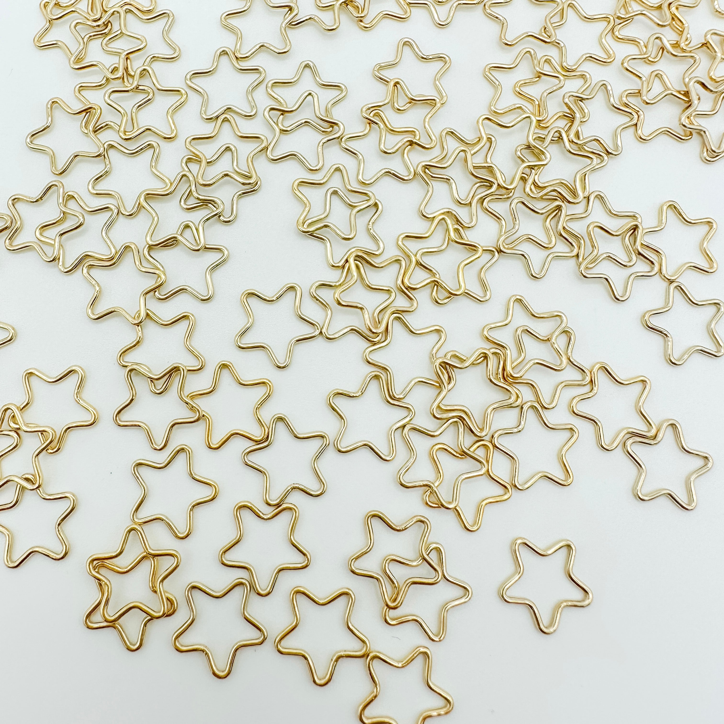 gold filled star connector / gold filled connector / permanent jewelry supplies / permanent jewelry connector / bracelet charm / gold filled connectors