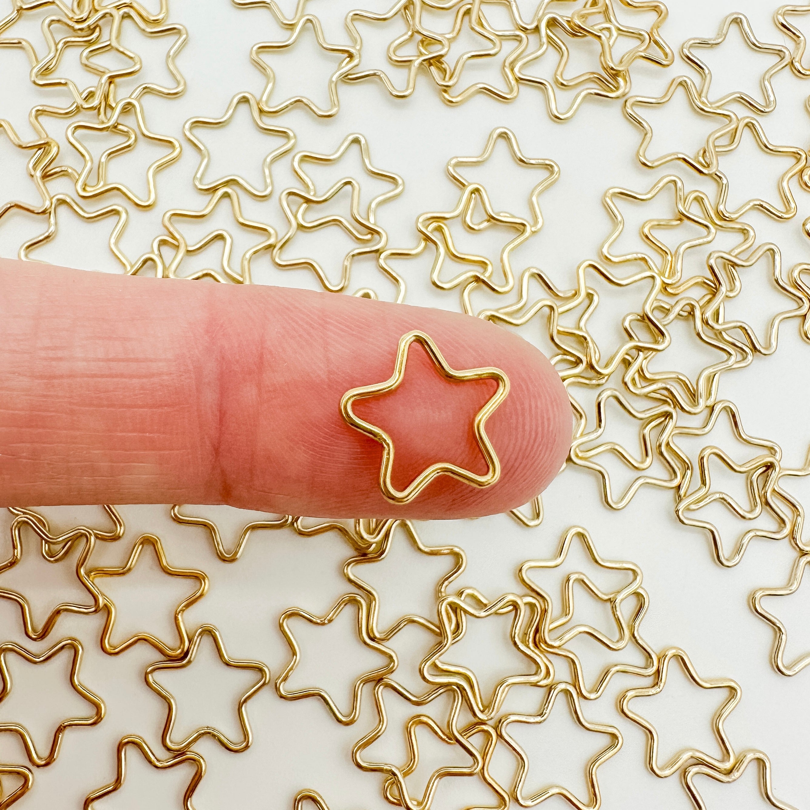 gold filled star connector / gold filled connector / permanent jewelry supplies / permanent jewelry connector / bracelet charm / gold filled connectors