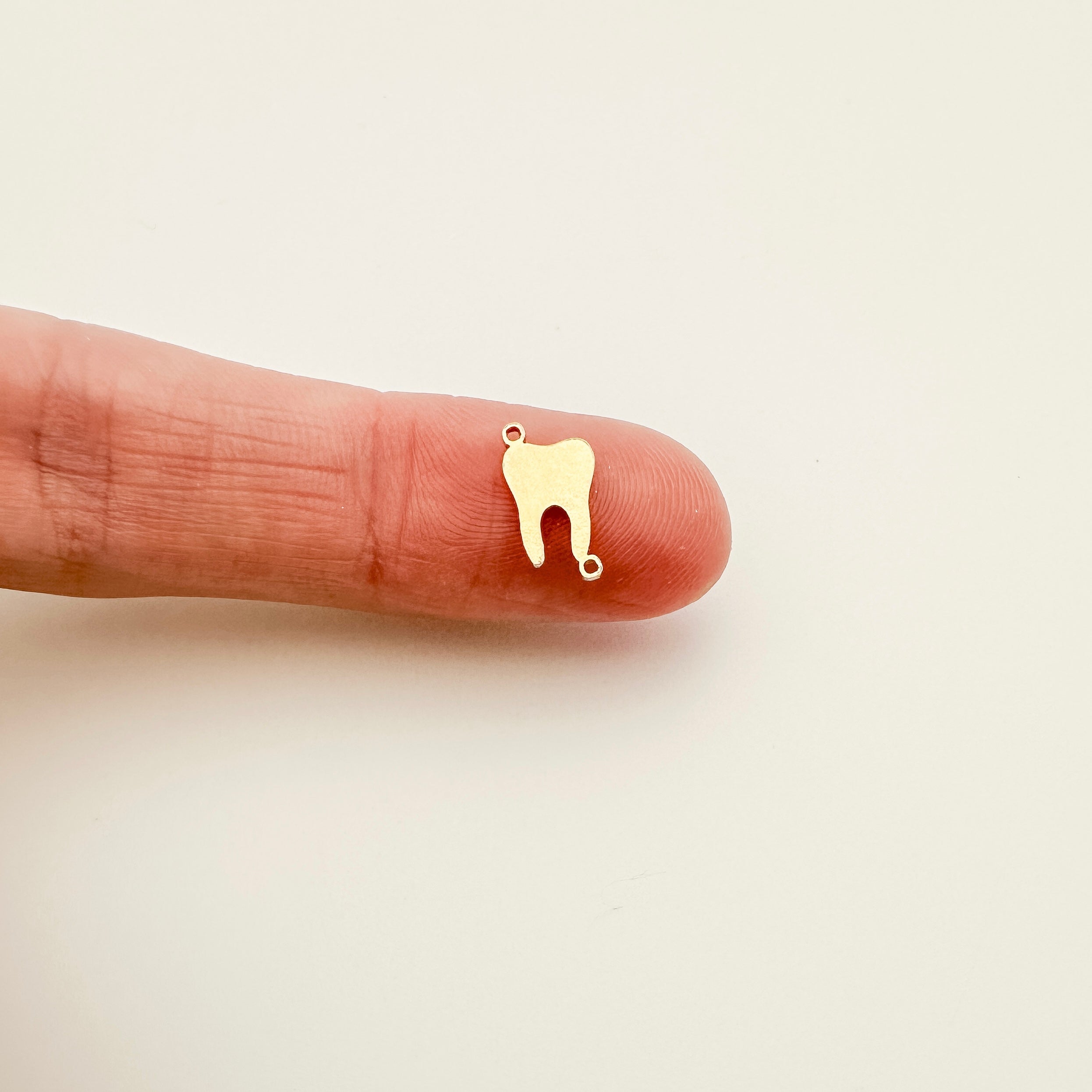 tooth charm, tooth connector, gold filled tooth charm, sterling silver tooth charm, permanent jewelry supplies, permanent jewelry charms