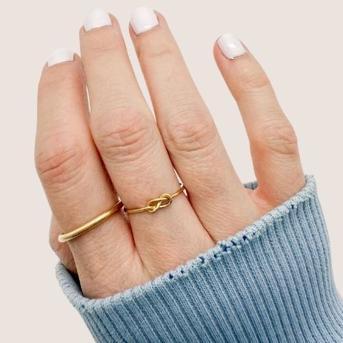 essbe jewelry supply, stacking ring, gold filled ring, infinity knot stacking ring, infinity knot ring, wholesale rings, sterling silver rings