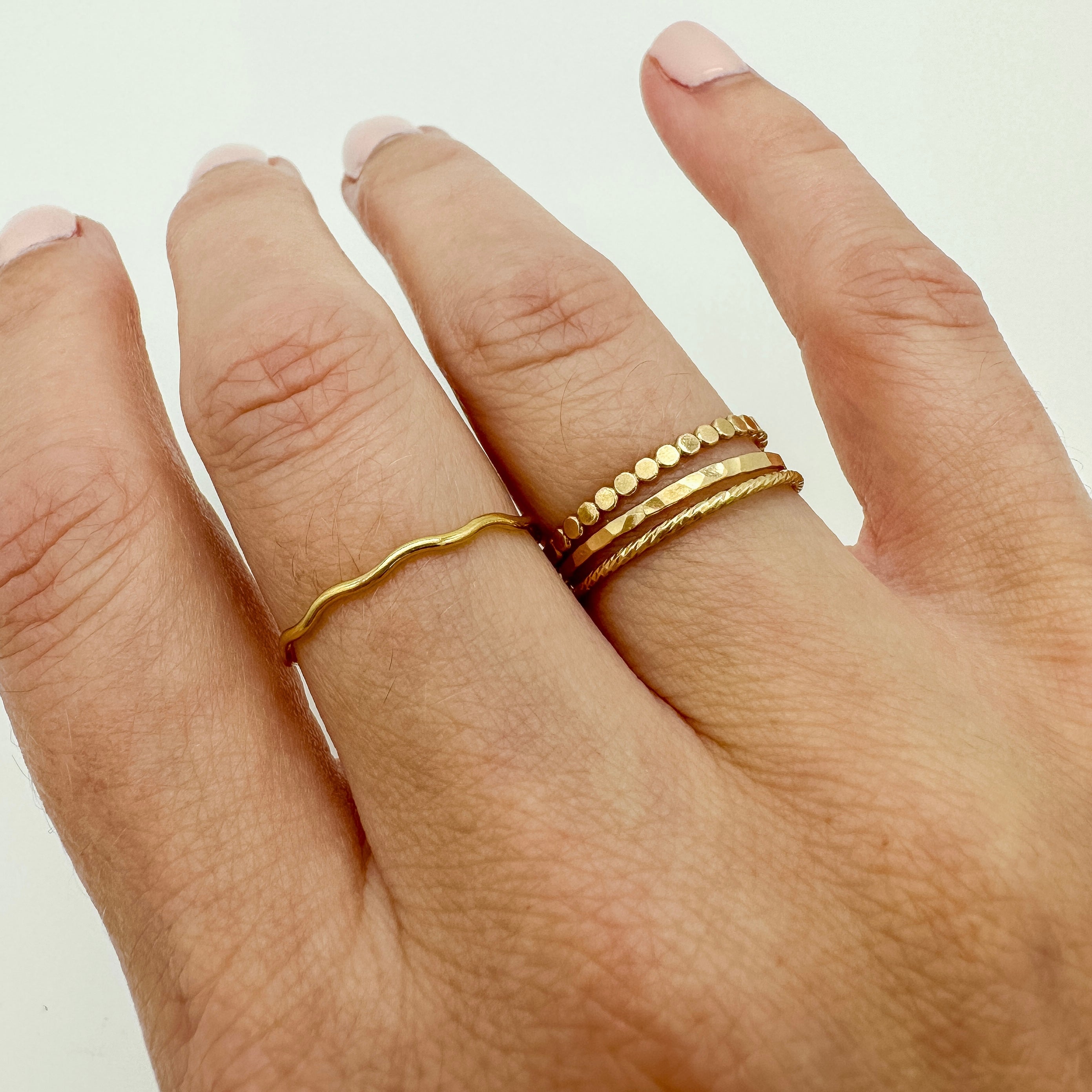 gold filled stacking ring / gold filled ring / laguna wavy ring / wavy ring / wholesale stacking rings