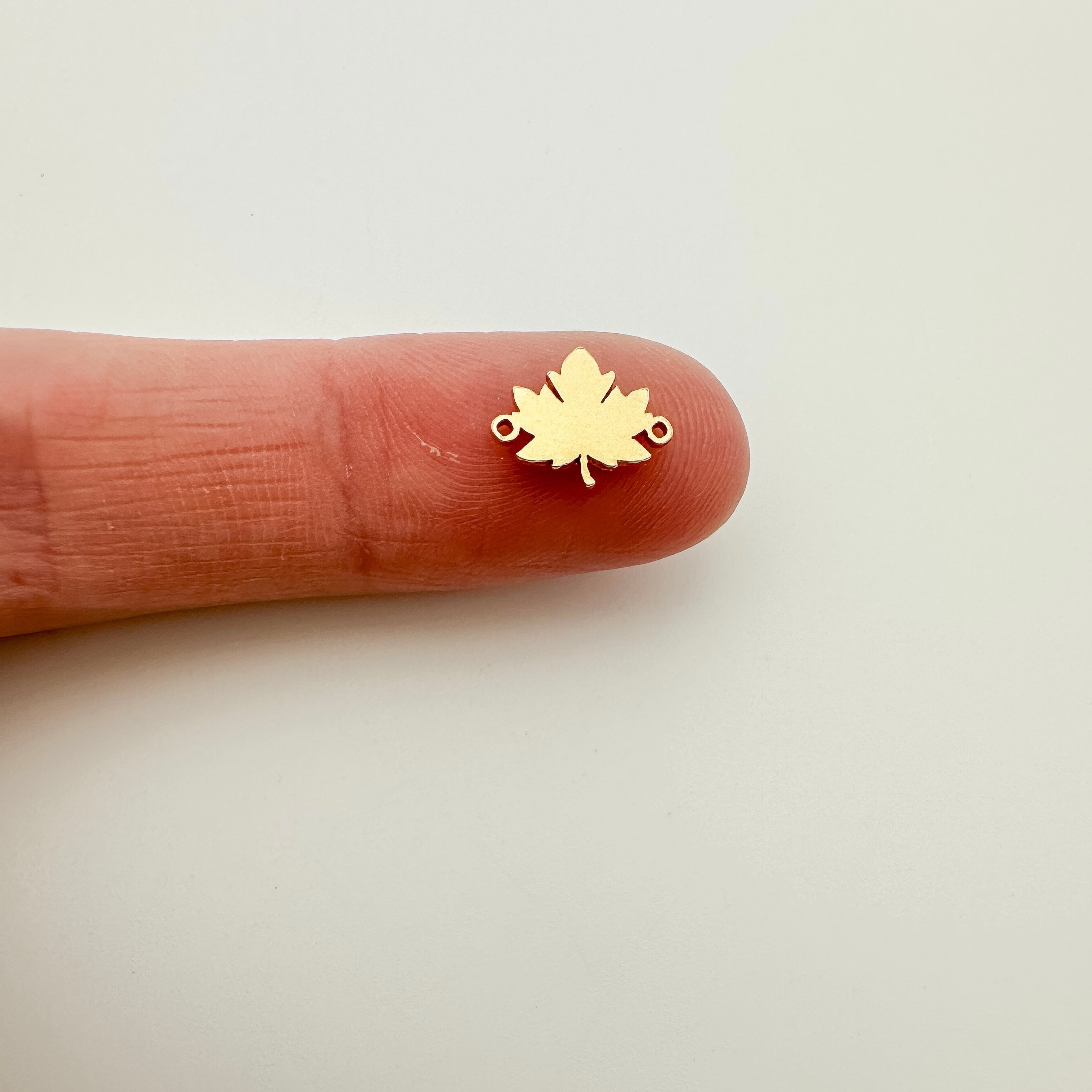 leaf charm, leaf connector, gold filled leaf charm, sterling silver leaf charm, permanent jewelry supplies, permanent jewelry charms