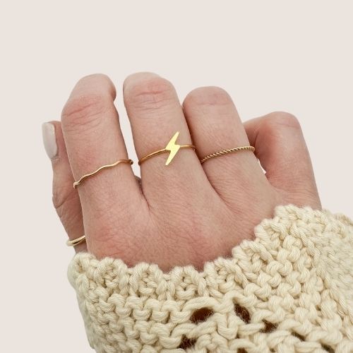 lightning bolt ring, gold filled lightning bolt ring, gold filled stacking ring, wholesale rings, wholesale goldfilled rings, bolt ring
