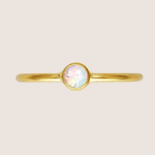 gold filled ring, white opal ring, opal ring, opal stacking ring, waterproof stacking ring, wholesale rings, wholesale gold-filled rings, wholesale rings