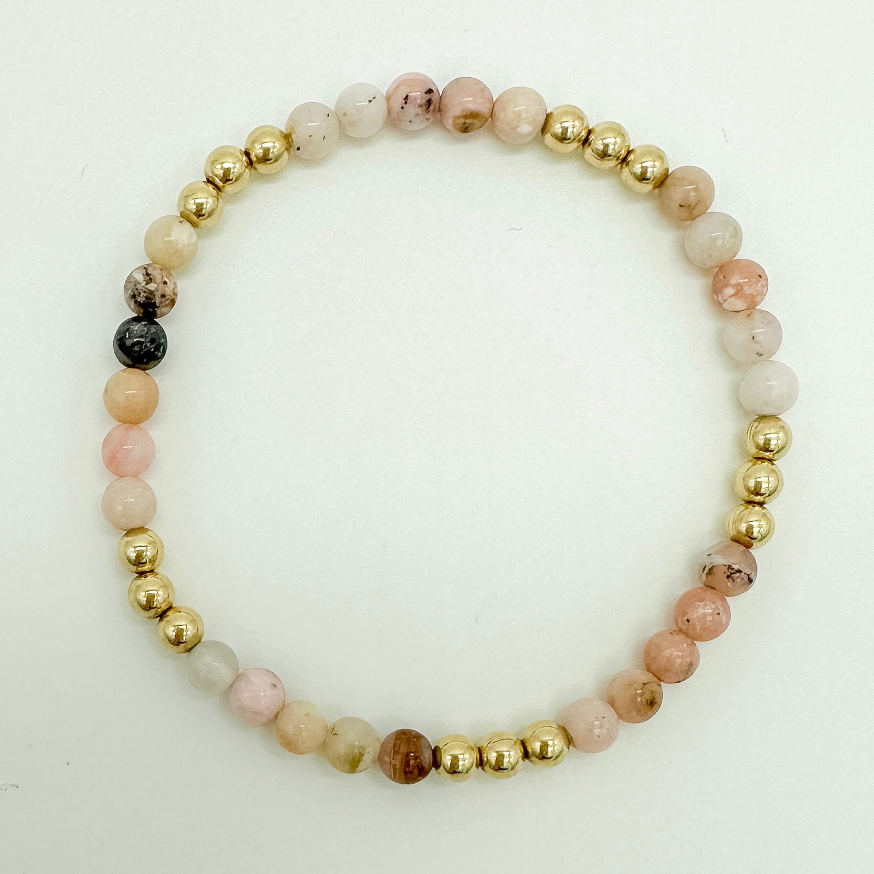 gemstone beaded bracelet / wholesale jewelry / hand-beaded bracelet / permanent jewelry supplier / pink opal beaded bracelet