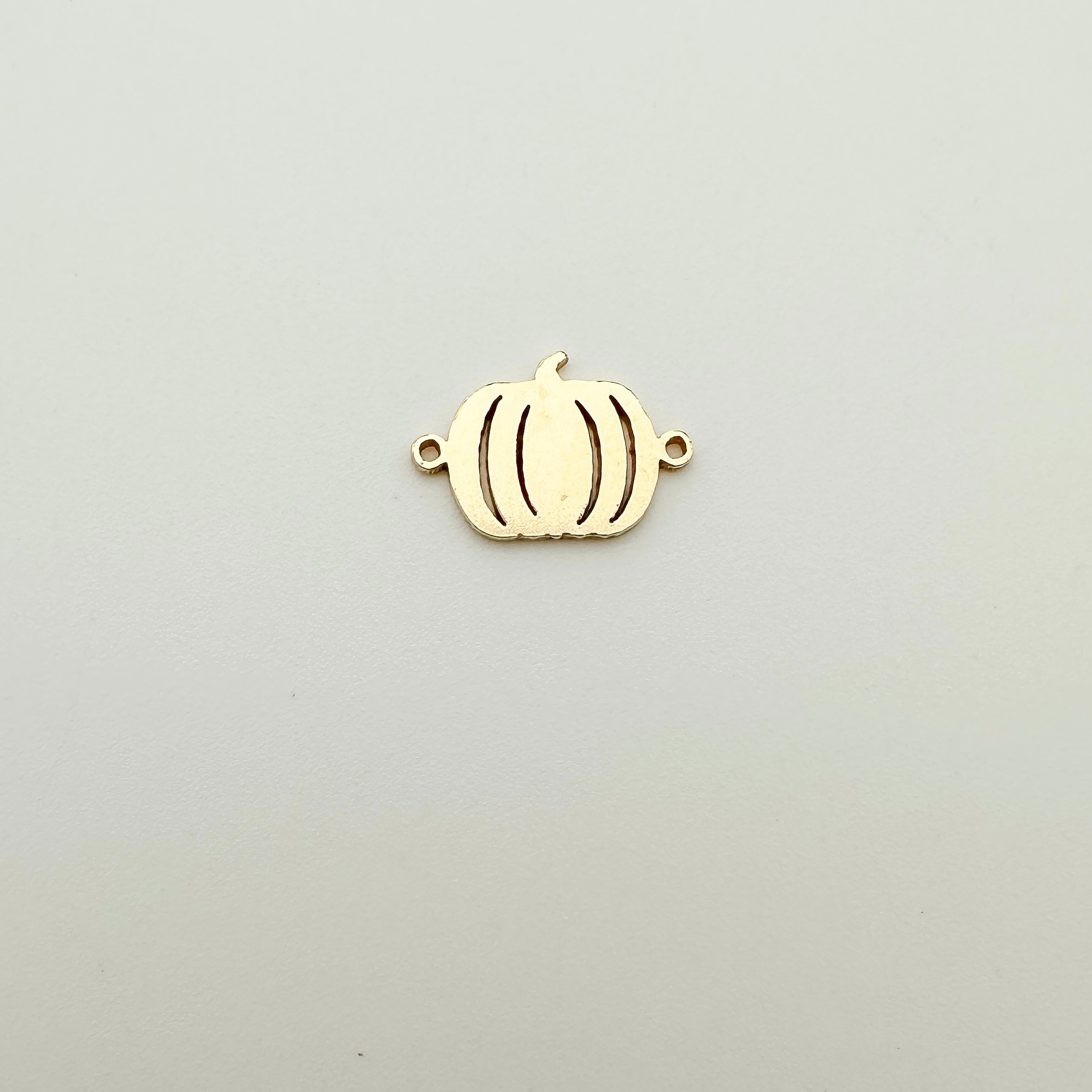 pumpkin charm, pumpkin connector, gold filled pumpkin charm, sterling silver pumpkin charm, permanent jewelry supplies, permanent jewelry charms