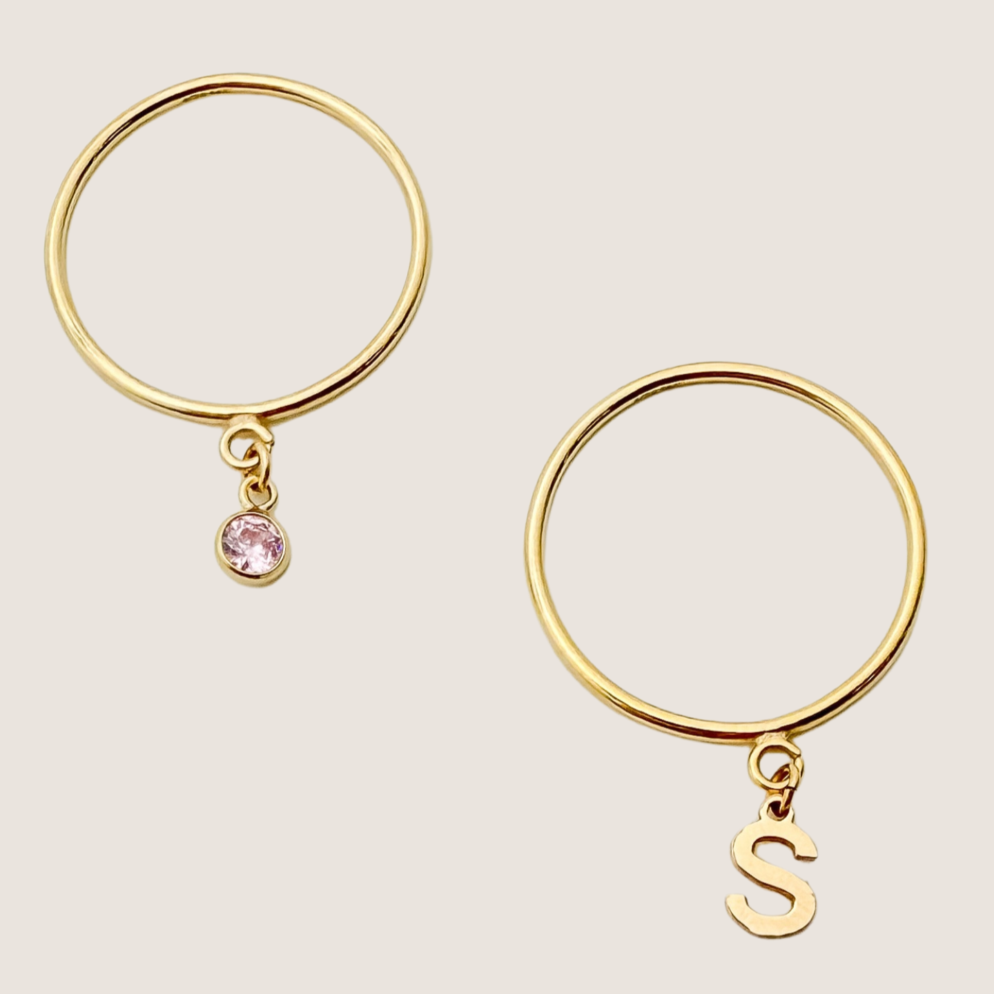 simple stacking ring, ring with loop, Gold filled ring, waterproof ring, simple stacking ring with loop, jewelry wholesale company, sterling silver ring, silver ring
