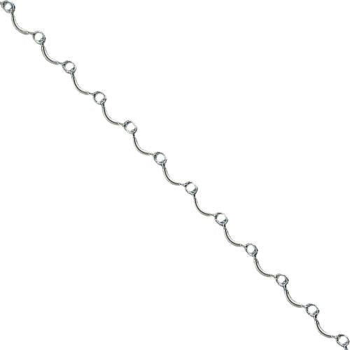 curved bar chain, sterling silver bar chain, bar chain by the foot, wholesale chain