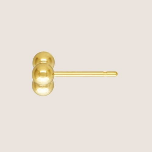 14k gold-filled triple ball studs, ball studs, triple ball studs, gold studs, 14k gold-filled studs, sterling silver triple ball studs, sterling silver studs