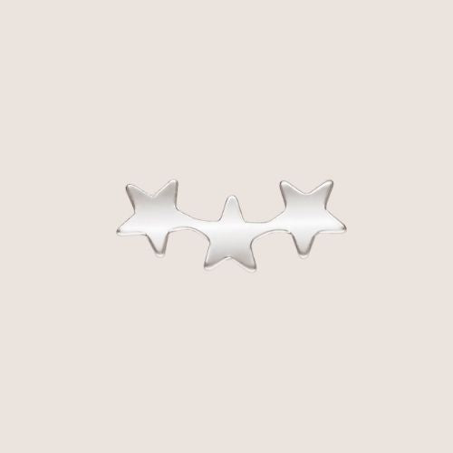 14k gold-filled triple star studs, star studs, triple star studs, gold studs, 14k gold-filled studs, sterling silver triple star studs, sterling silver studs