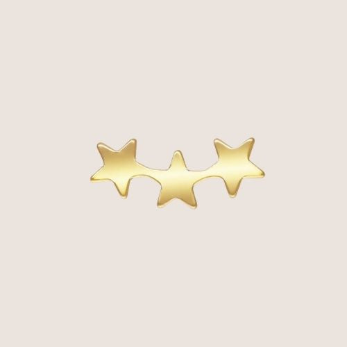 14k gold-filled triple star studs, star studs, triple star studs, gold studs, 14k gold-filled studs, sterling silver triple star studs, sterling silver studs