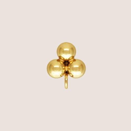 three ball with loop studs, 14k gold-filled studs, three ball studs with with loop, customizable studs, sterling silver studs, sterling silver three ball studs with loop