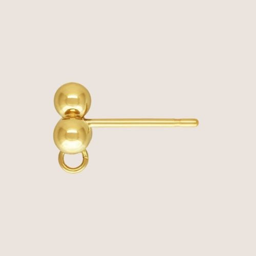 three ball with loop studs, 14k gold-filled studs, three ball studs with with loop, customizable studs, sterling silver studs, sterling silver three ball studs with loop