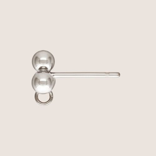 three ball with loop studs, 14k gold-filled studs, three ball studs with with loop, customizable studs, sterling silver studs, sterling silver three ball studs with loop