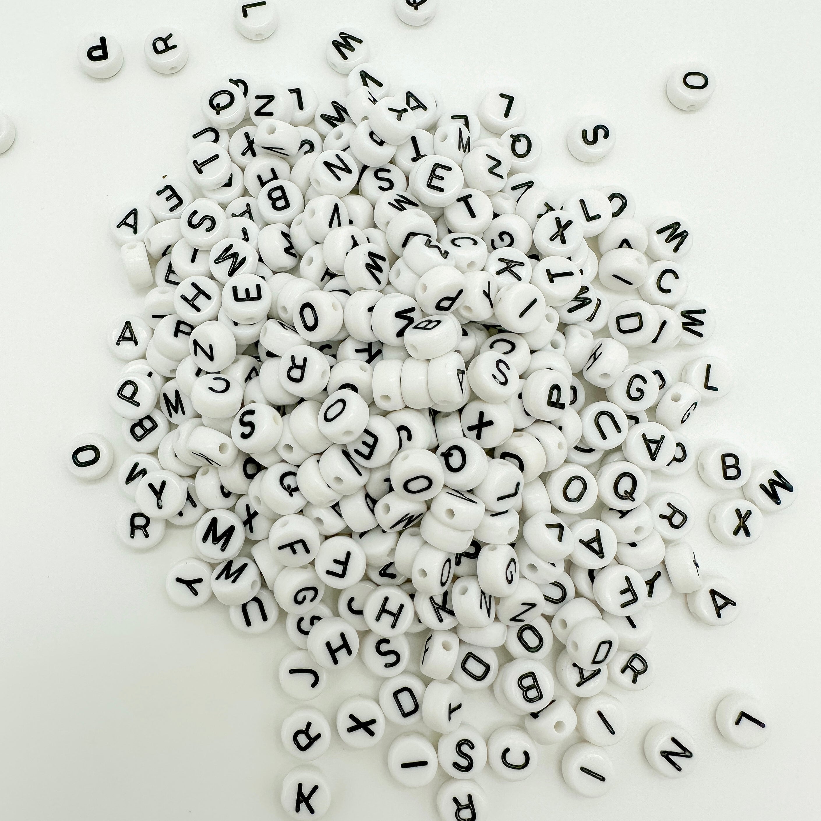 7mm acrylic letter beads, letter beads, diy bracelet, personalized bracelet, wholesale letter beads, 7mm letter beads, gold letter beads