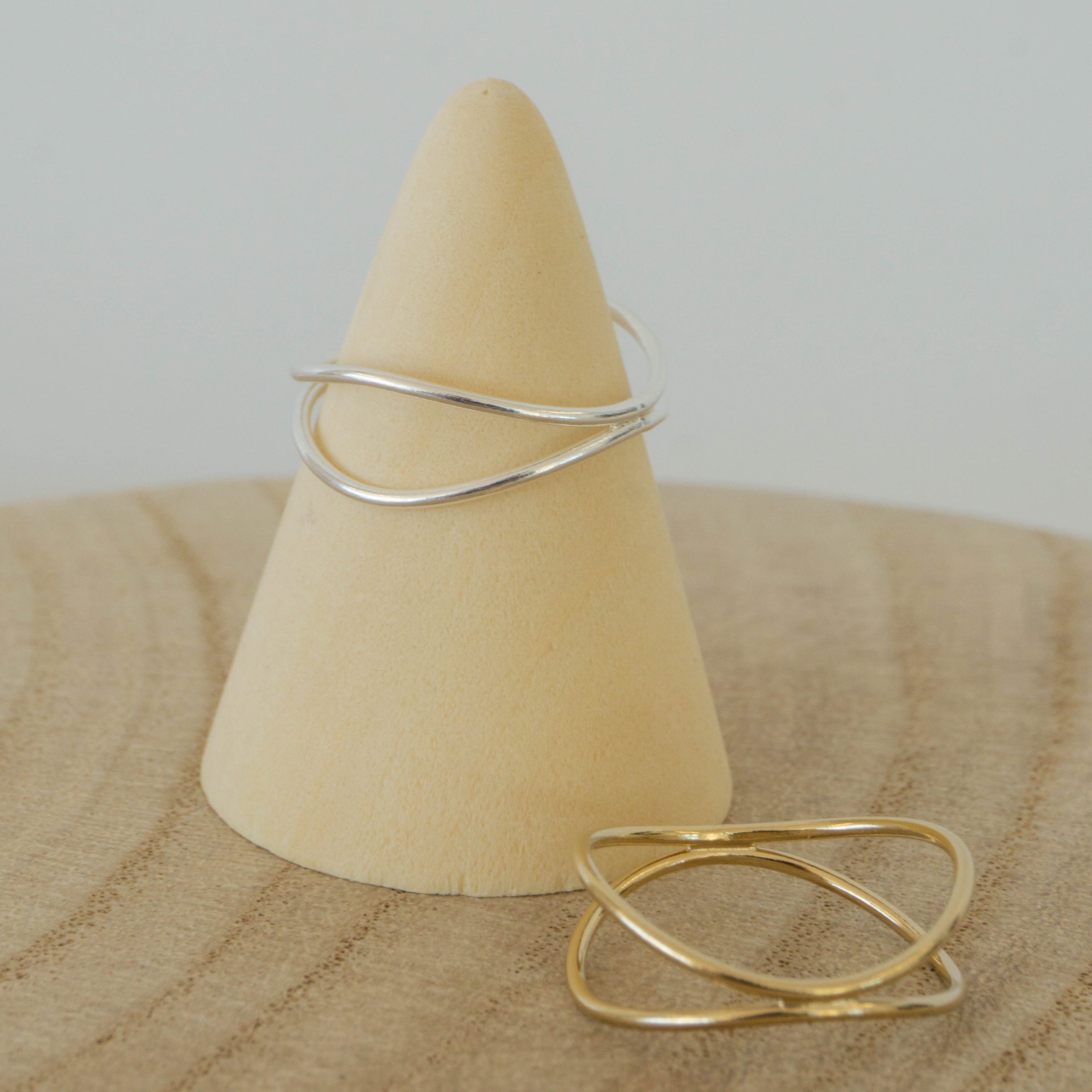 double wave ring / gold filled stacking ring / sterling silver stacking ring