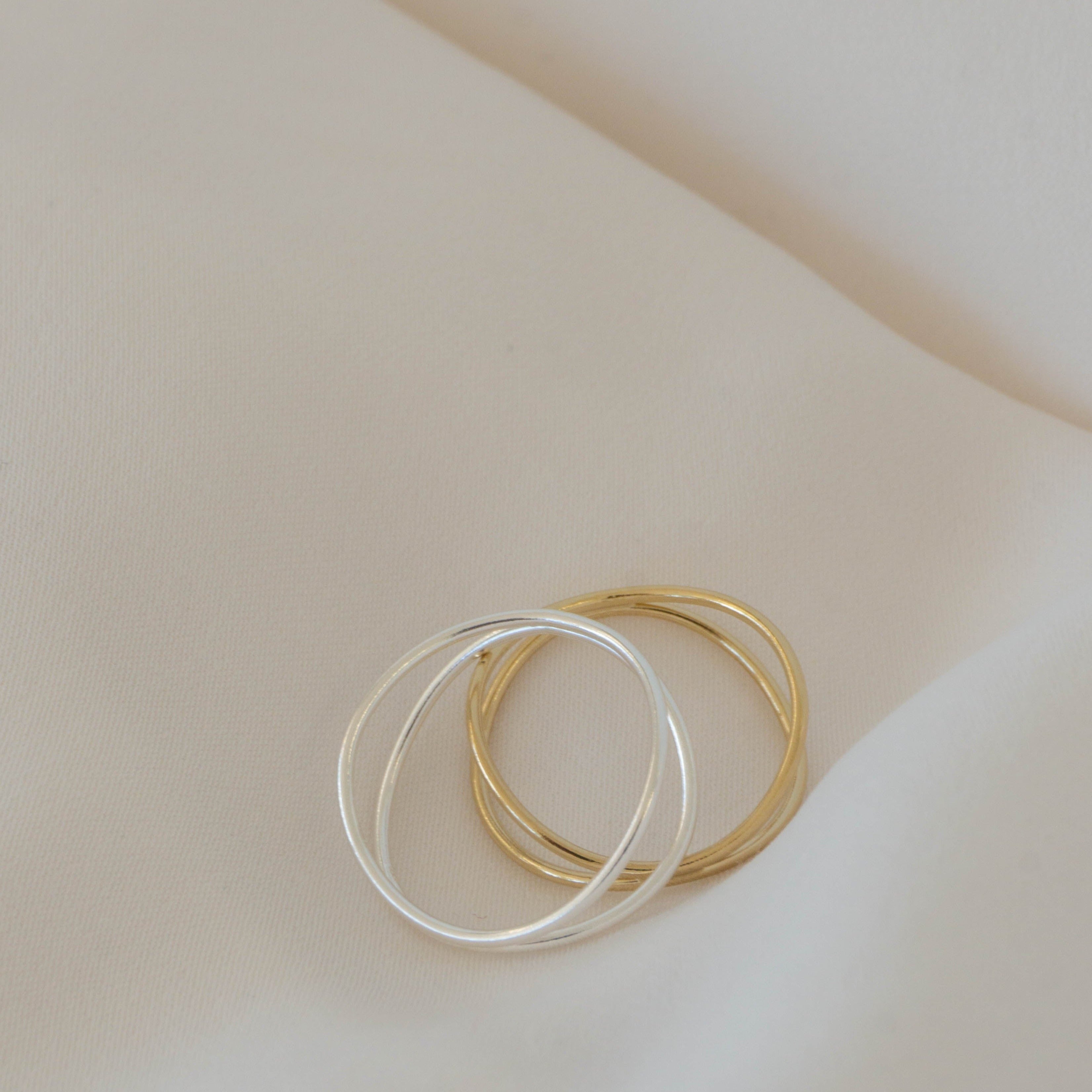 double wave ring / gold filled stacking ring / sterling silver stacking ring