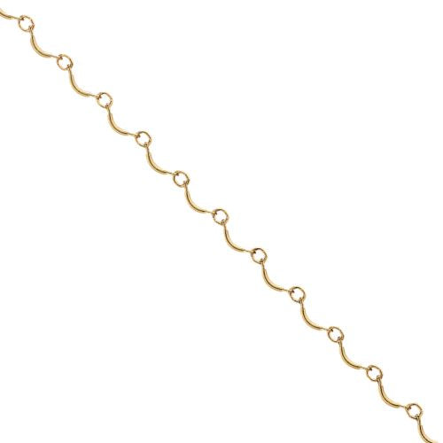 gold filled curved bar chain permanent jewelry supplies